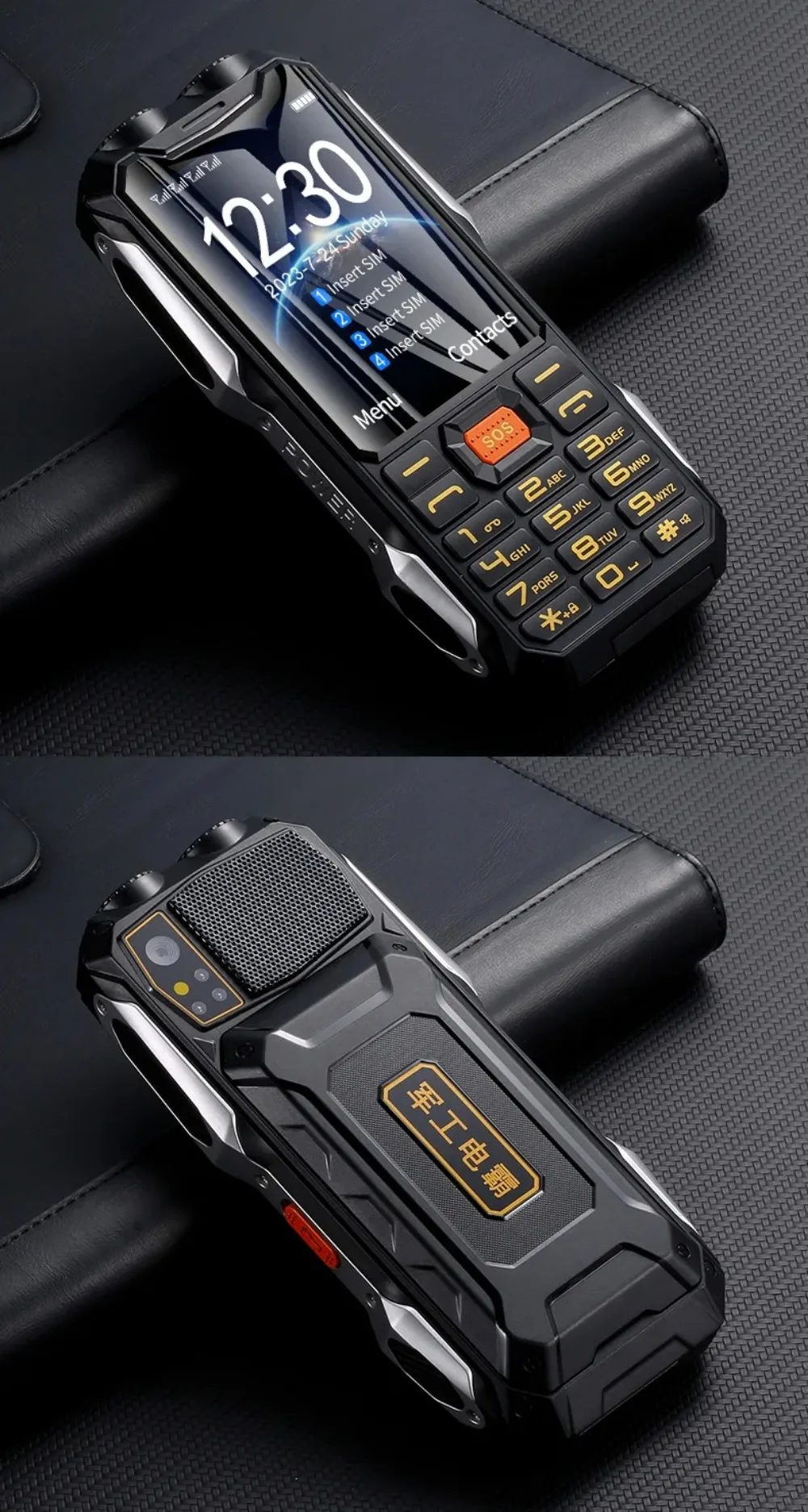 YEEMI Q9 4G Network Feature Phone 2 SIM Rugged Phones 3.5 Inch 18000mAh Big Battery Loud Voice Phone For Elder Cellphone SOS