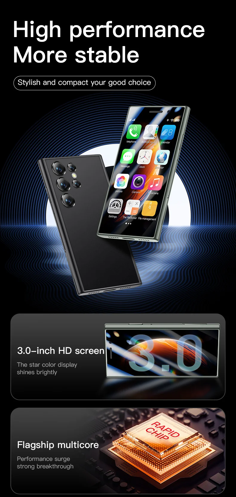NEW SOYES S23 Pro 4G Version Mini Smartphone Android 9.0 2GB RAM 16GB ROM Face ID 1950mAh Dual SIM 3.0 Inch Small Mobile Phone