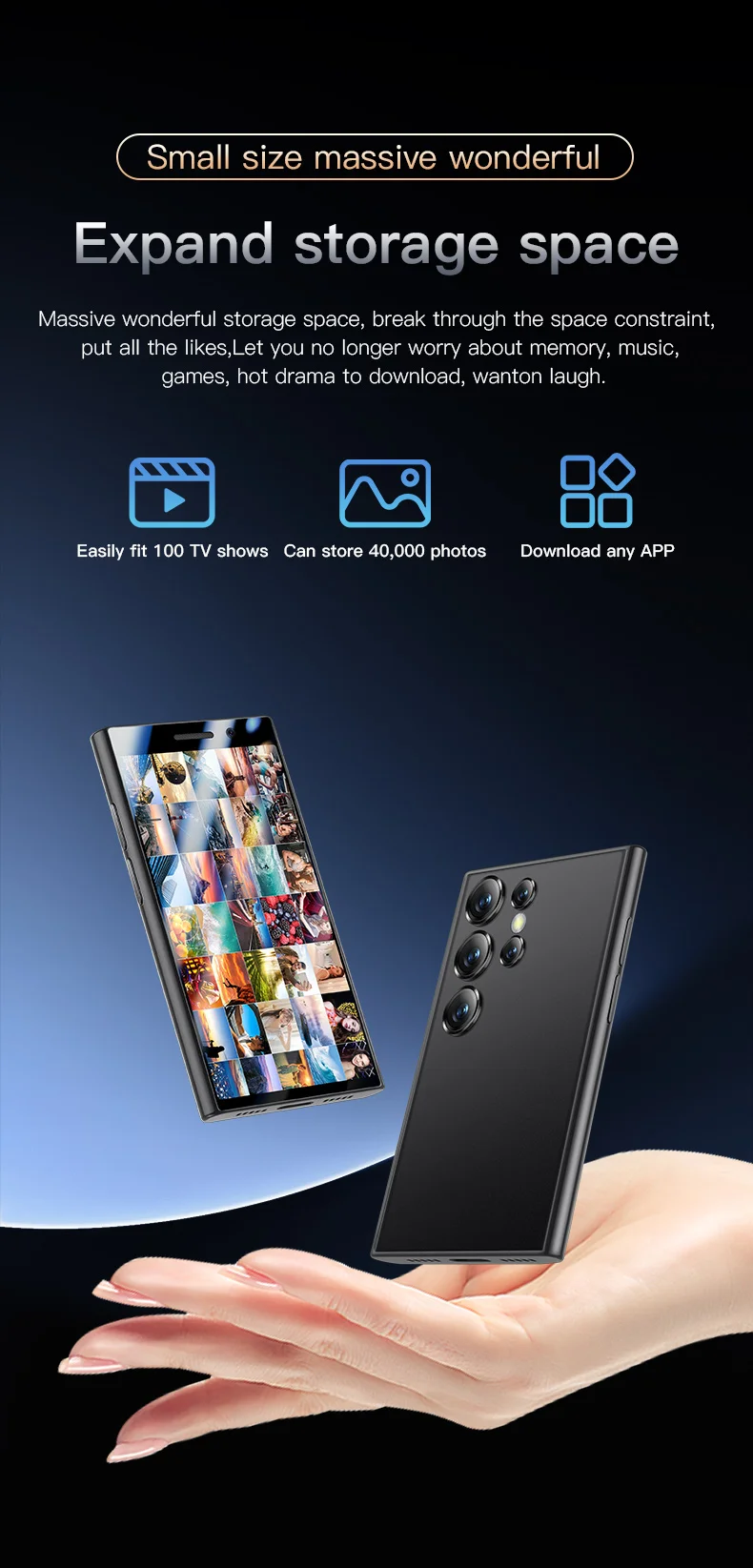 NEW SOYES S23 Pro 4G Version Mini Smartphone Android 9.0 2GB RAM 16GB ROM Face ID 1950mAh Dual SIM 3.0 Inch Small Mobile Phone
