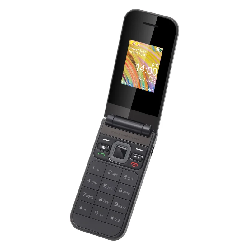 UNIWA F2720 2G Flip Feature Phone 1.77Inch Big Push-Button for Senior Elderly 600mAh Wireless Radio Clamshell Cheap Keypad Phone