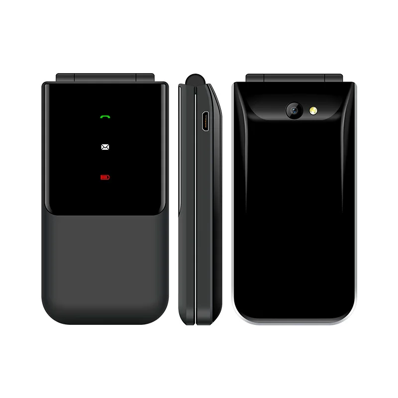 UNIWA F2720 2G Flip Feature Phone 1.77Inch Big Push-Button for Senior Elderly 600mAh Wireless Radio Clamshell Cheap Keypad Phone