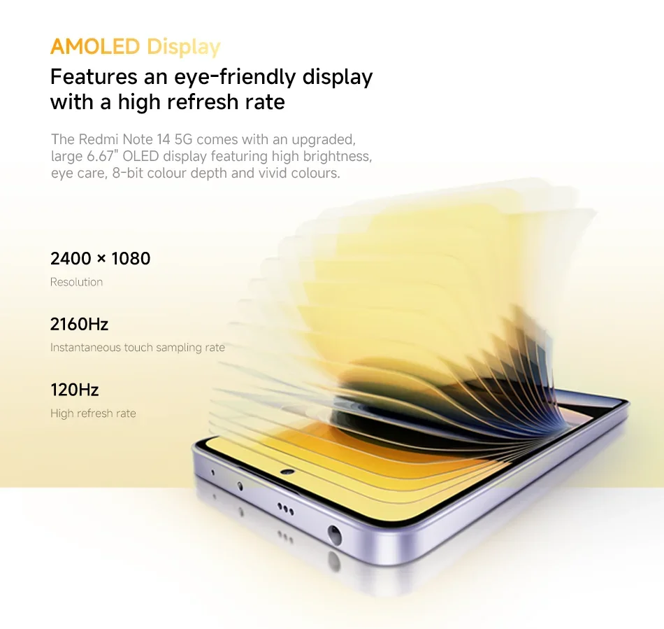 Xiaomi Redmi Note 14 5G Smartphone Global Version 5110mAh Battery NFC 108MP Camera MTK Dimensity 7025-Ultra 45W Turbo Charging
