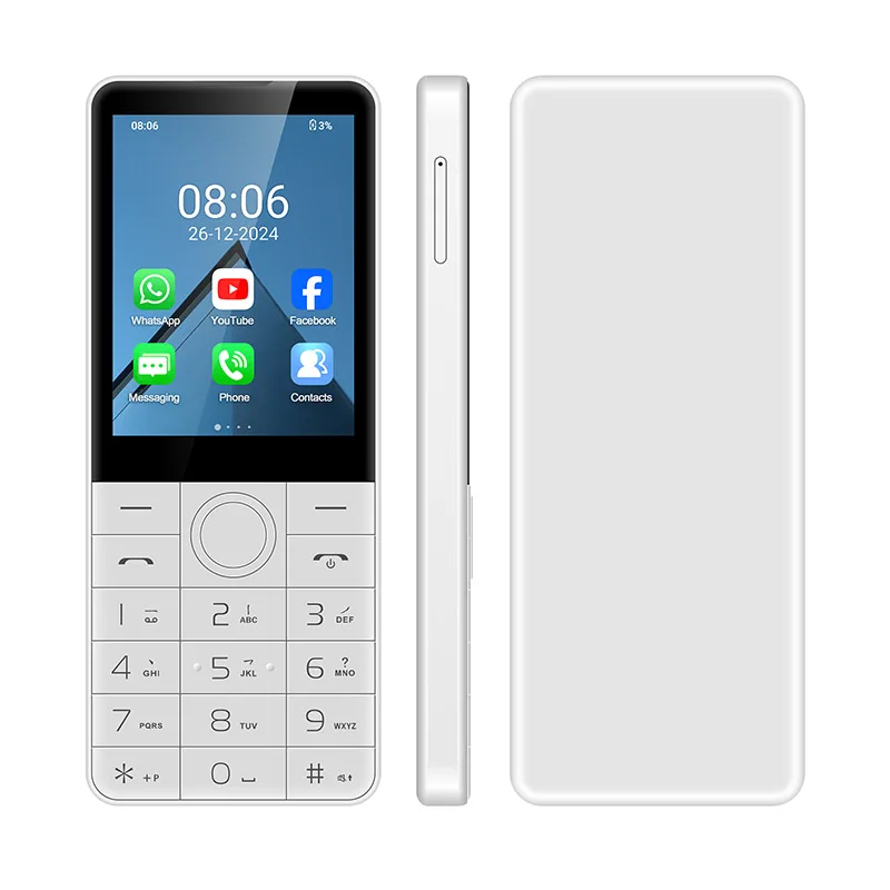 DOOV R77 4G Smart Touch Screen Keypad Mobile Phone without Camera 2.8 Inch 3GB+32GB 2100mAh Android 14 Whatsapp Hebrew keyboard