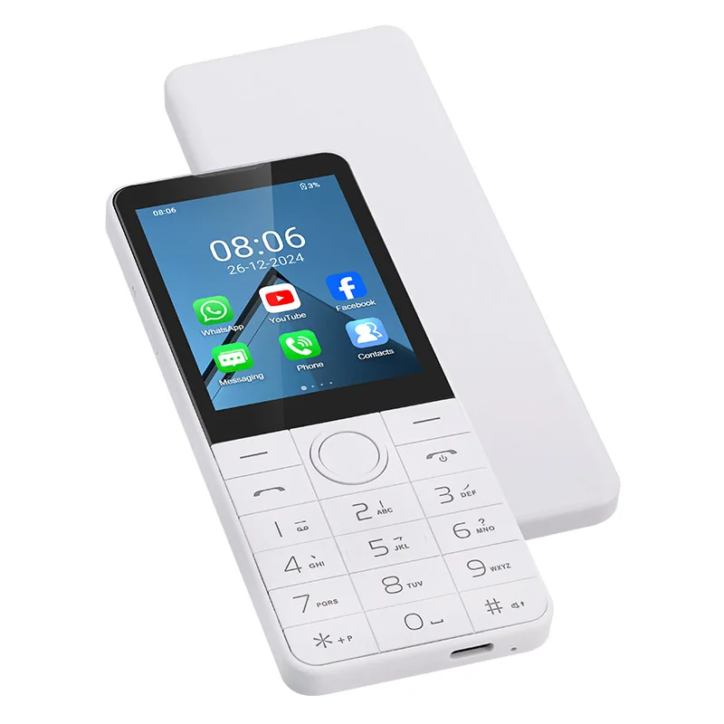 DOOV R77 4G Smart Touch Screen Keypad Mobile Phone without Camera 2.8 Inch 3GB+32GB 2100mAh Android 14 Whatsapp Hebrew keyboard