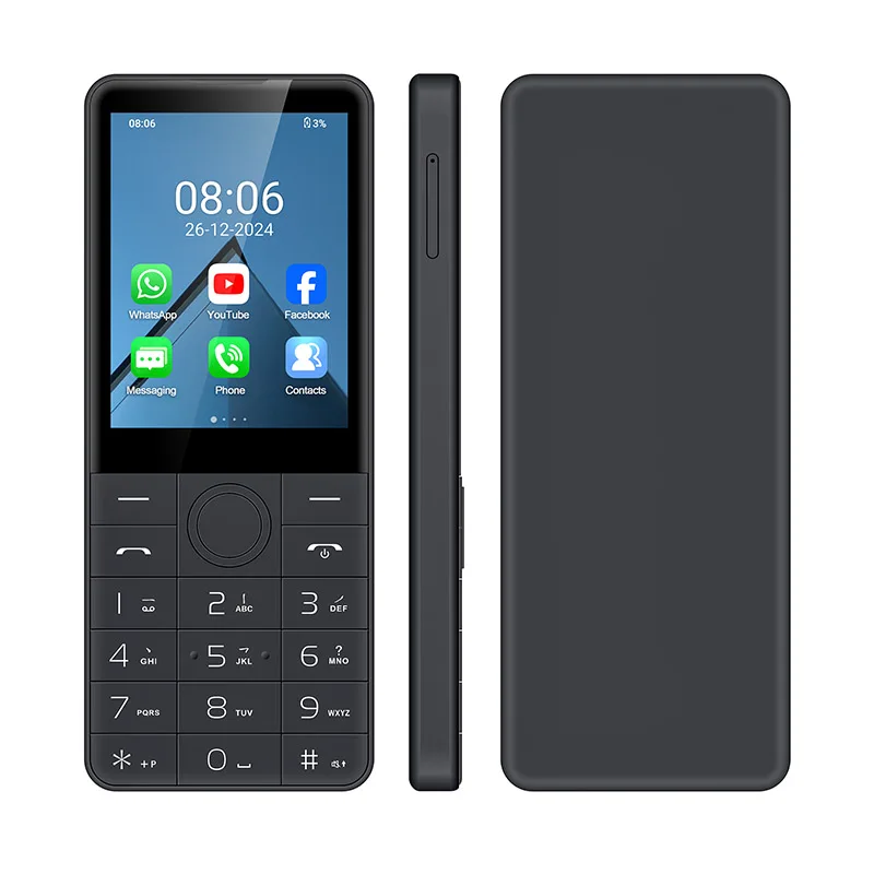DOOV R77 4G Smart Touch Screen Keypad Mobile Phone without Camera 2.8 Inch 3GB+32GB 2100mAh Android 14 Whatsapp Hebrew keyboard