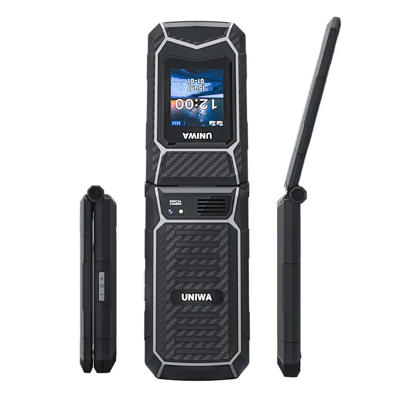 UNIWA X29 GSM Flip Phone 2.8 Inch Double Screen Dual SIM Big Font Big Button For Senior 2000mAh Wireless Radio Russian Keyboard