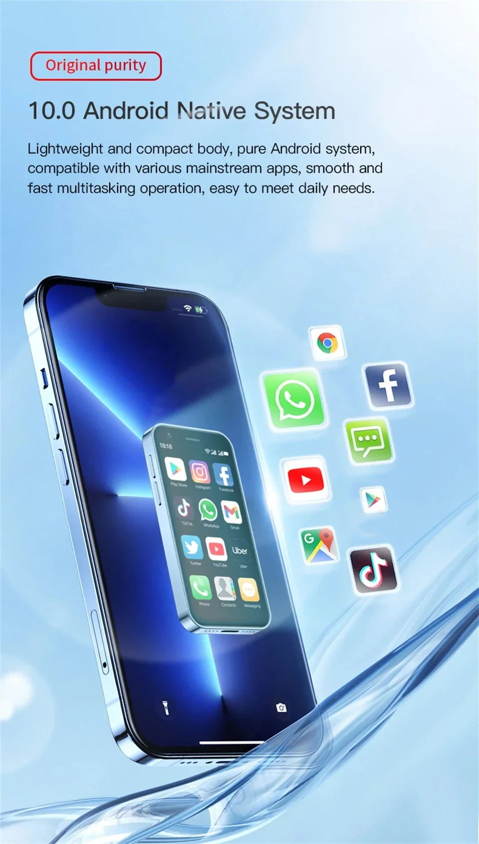 Original SOYES XS16 Mini Smartphone Phone 4G LTE 3GB+64GB 3Inch Cellphone Android10 2000mAh 5MP Dual SIM Mini Telephone Portable