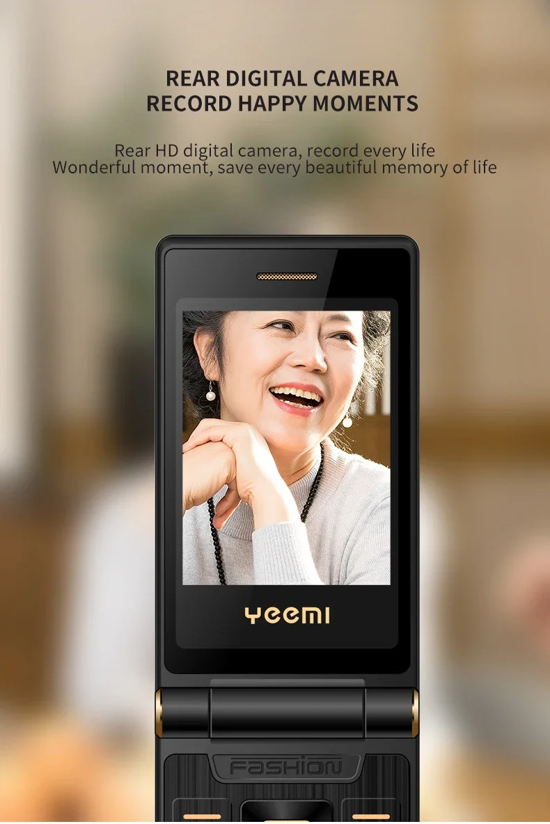YeeMI G10 4G Flip Phone 2.4/2.8 Inch Dual Display Feature Mobile Phones 1800mAh Battery Big Keyboard Big Voice For Elderly SOS