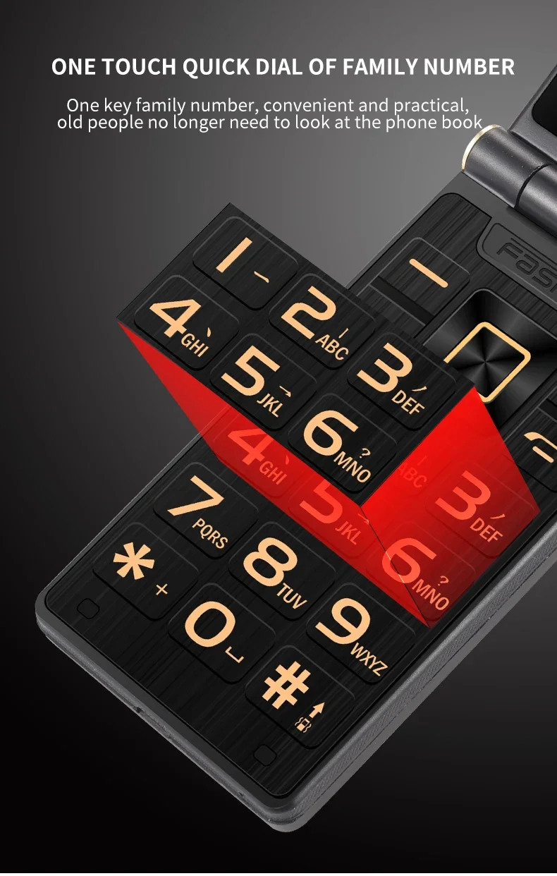 YeeMI G10 4G Flip Phone 2.4/2.8 Inch Dual Display Feature Mobile Phones 1800mAh Battery Big Keyboard Big Voice For Elderly SOS