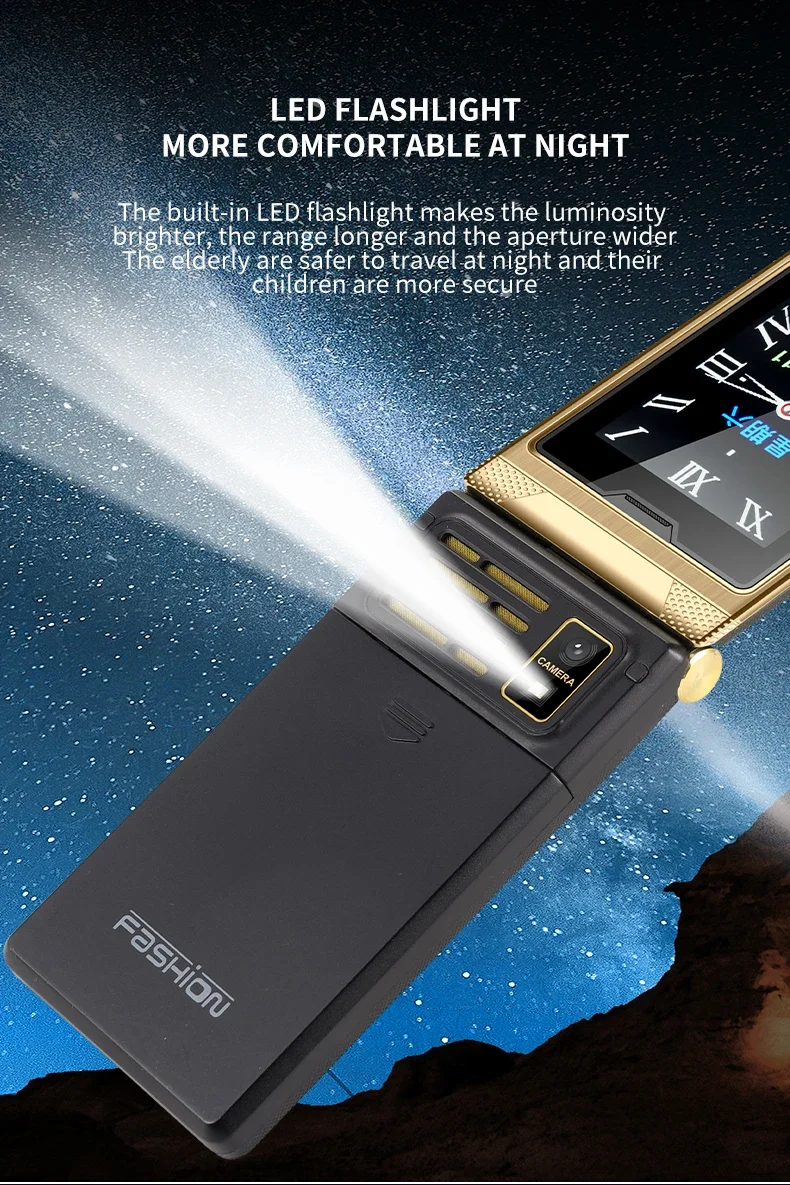 YeeMI G10 4G Flip Phone 2.4/2.8 Inch Dual Display Feature Mobile Phones 1800mAh Battery Big Keyboard Big Voice For Elderly SOS