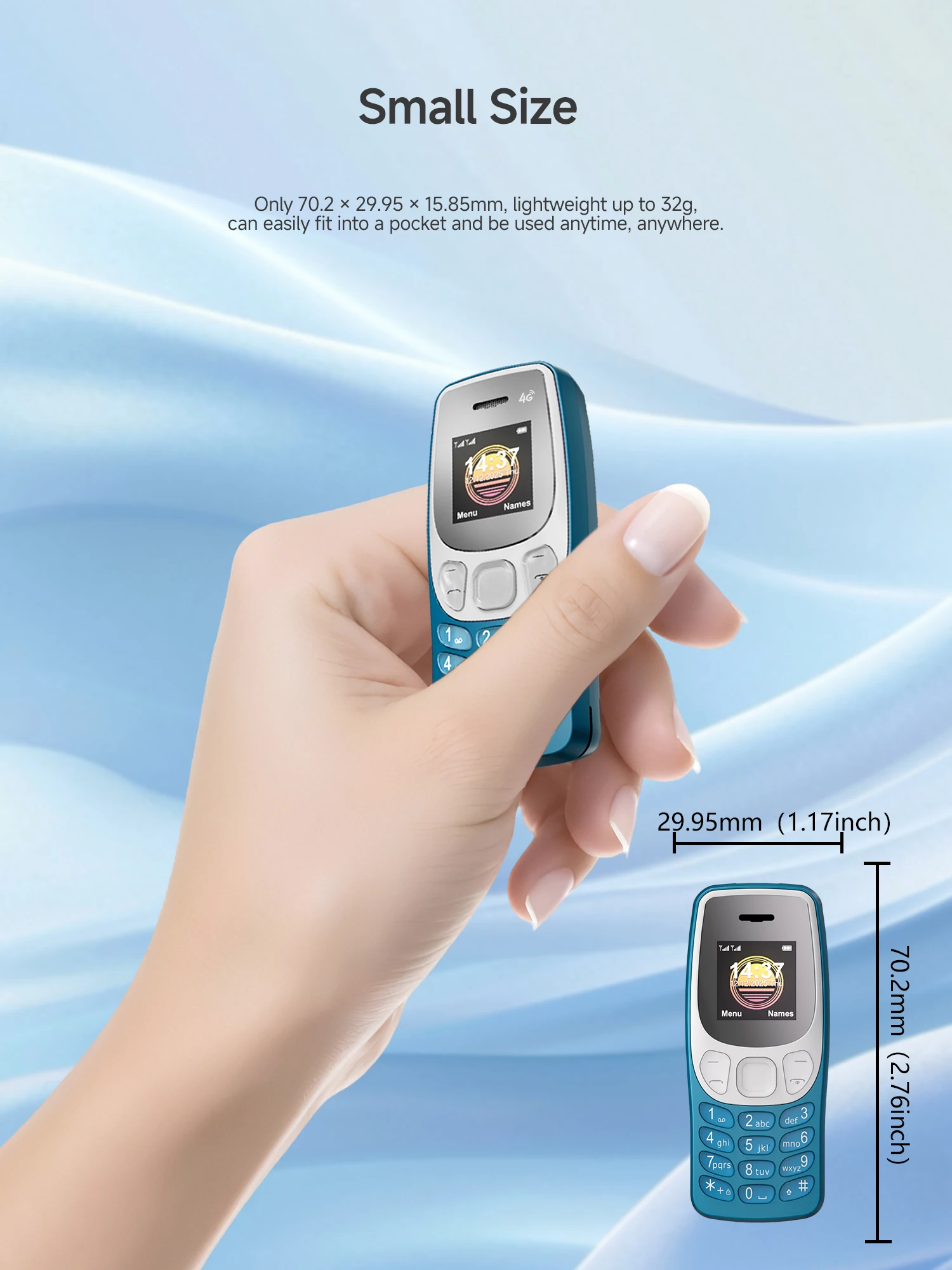 SERVO BM80 LTE Super Small Mobile Phone 4G Network Auto Call Record Speed Dial Blacklist Dual SIM Standby Mini Feature Cellphone