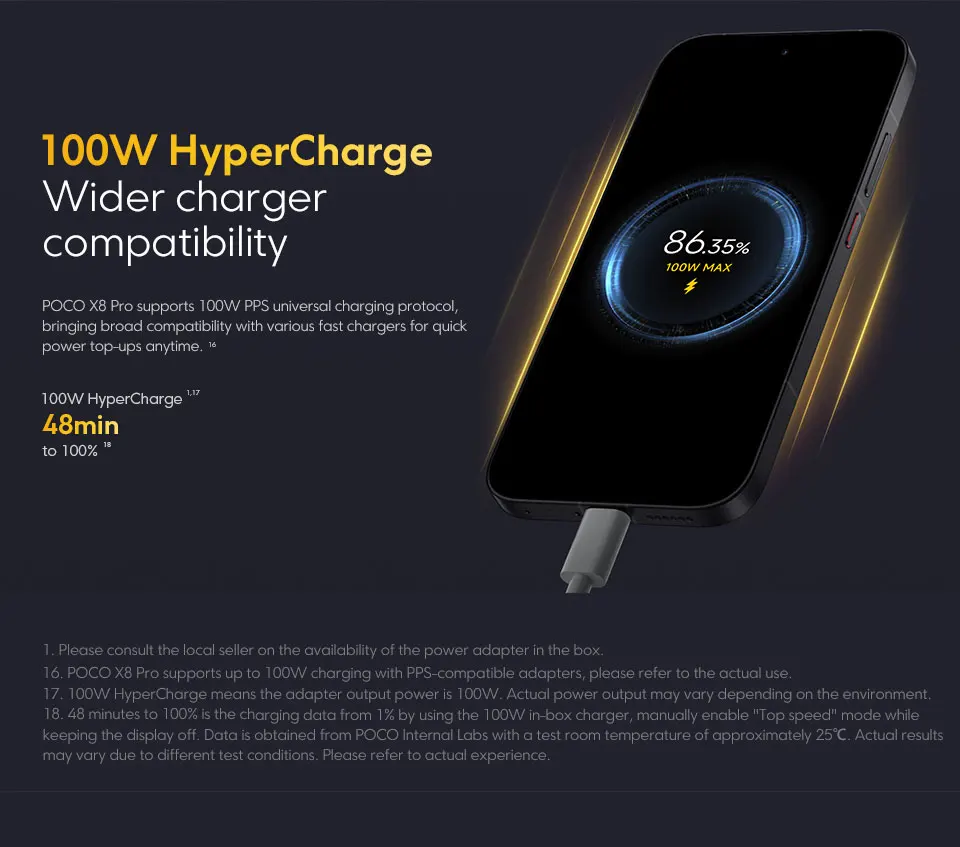 POCO X8 Pro 5G Smartphone Global Version Dimensity 8500-Ultra 6500mAh battery 6.59" 1.5K AMOLED display 100W HypeCharge NFC
