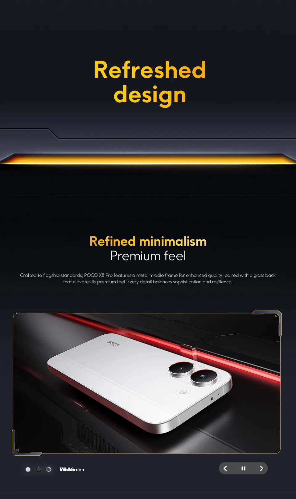 POCO X8 Pro 5G Smartphone Global Version Dimensity 8500-Ultra 6500mAh battery 6.59" 1.5K AMOLED display 100W HypeCharge NFC