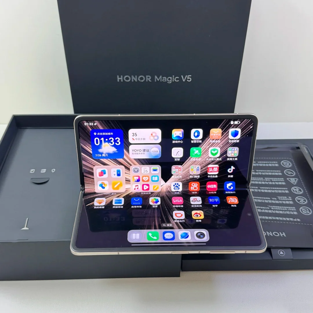 HONOR Magic V5 EU Version Original 5G Smartphone Dual HDR OLED Display Snapdragon 8 Elite 5820mAh 7.95" 66W SuperCharge