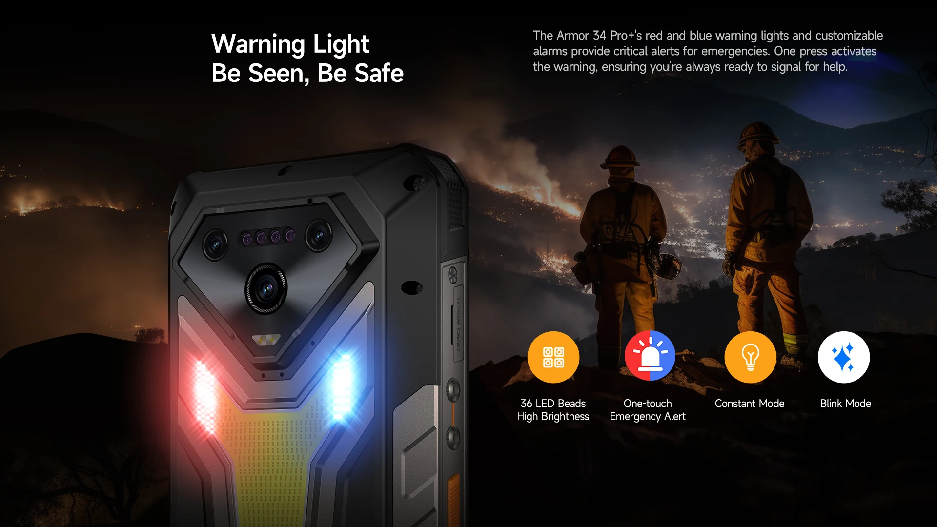 Ulefone Armor 34 Pro+ 5G AI Rugged Smartphone 25500mAh Built-in Projector Up to 32GB+512GB ROM 120Hz 6.95" Mobile Phone NFC