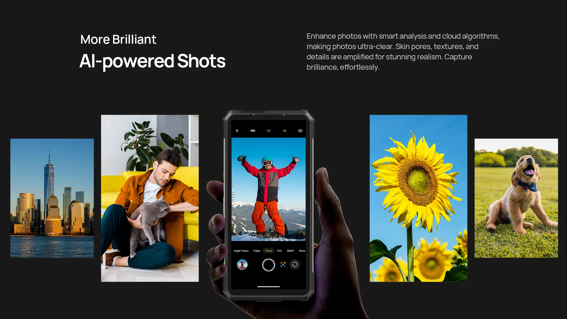 Ulefone Armor 34 Pro+ 5G AI Rugged Smartphone 25500mAh Built-in Projector Up to 32GB+512GB ROM 120Hz 6.95" Mobile Phone NFC