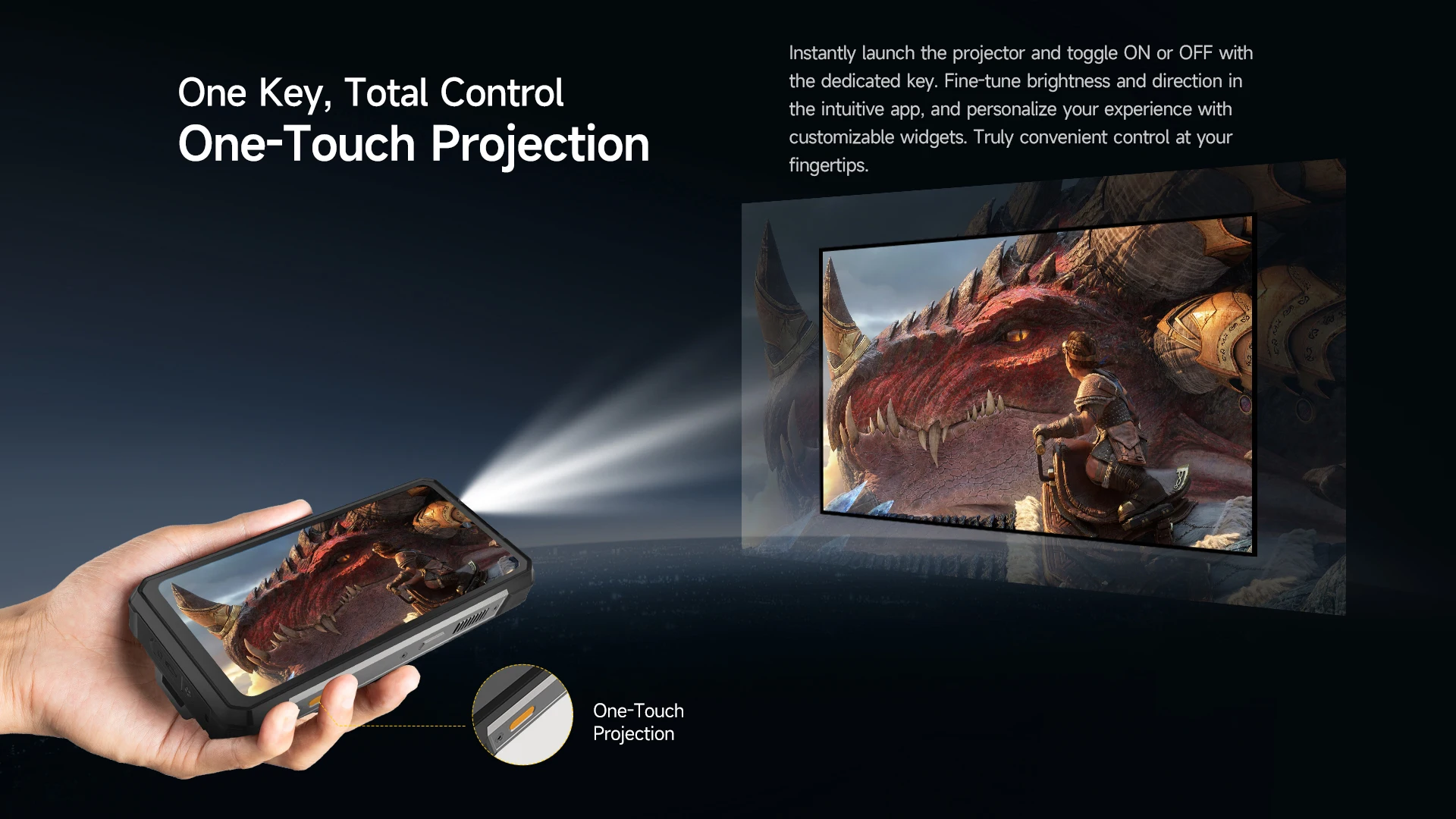 Ulefone Armor 34 Pro+ 5G AI Rugged Smartphone 25500mAh Built-in Projector Up to 32GB+512GB ROM 120Hz 6.95" Mobile Phone NFC