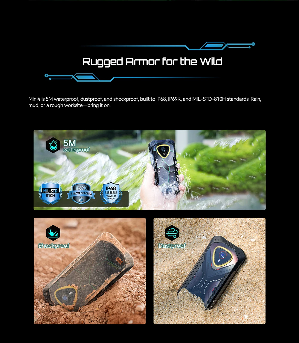 [Ship From Poland] Cubot KingKong Mini 4 Mini Rugged Smartphone 4.7-Inch 90Hz Display 4700mAh 6GB+128GB NFC 48MP Android 15