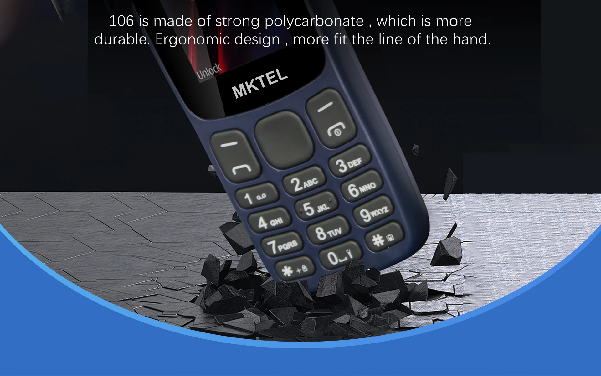 MKTEL Feature Phone 1.77" Display 800mAh Battery Dual SIM Dual Standby Strong Torch MP3 MP4 FM Radio Bluetooth GPRS