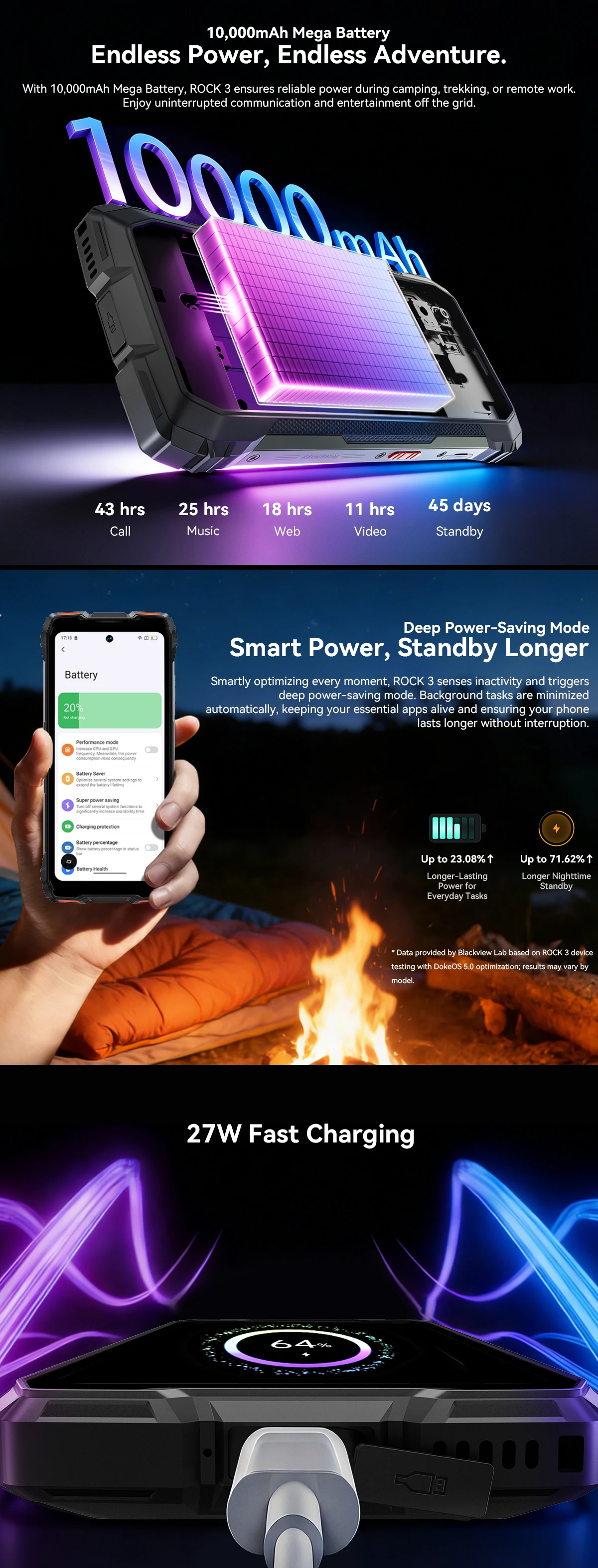 Blackview ROCK 3 Rugged Smartphone 6.78'' 32GB(8+24)GB+256GB Android 16 10000mAh NFC 2.4K 120Hz MediaTek G100 108MP