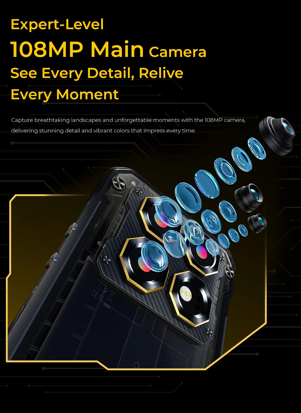 OUKITEL WP60 5G 24GB(8+16)GB+256GB ROM 7.2” HD+ 120Hz Display Smartphone MTK 7025 10000mAh Rugged Phone 108MP Android 15 NFC
