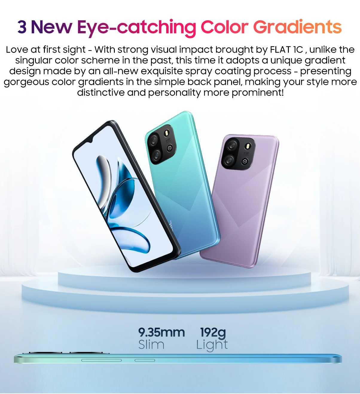 Blackview OSCAL FLAT 1C Mobile Phone Android 13, 2GB 32GB Cheap 6.65'' Smartphone, 4700mAh Battery Cell Phone Face Unlocked, 4G