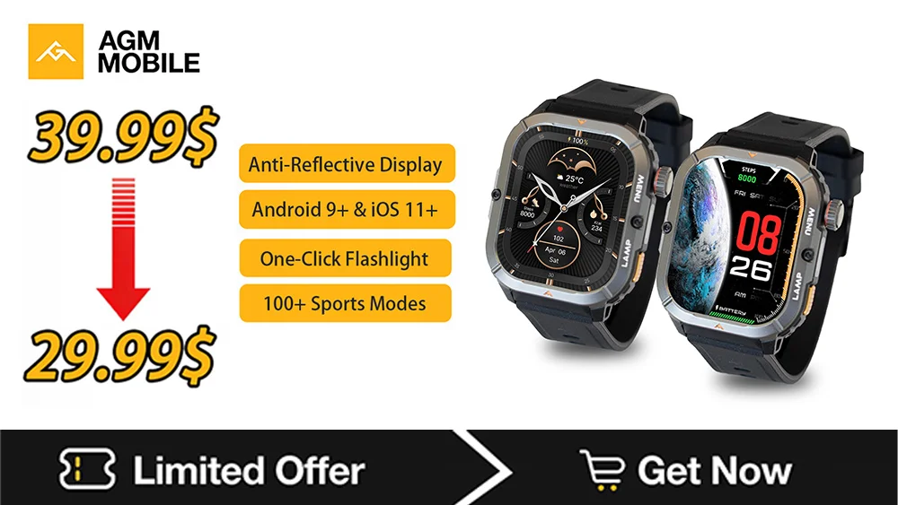 AGM M6 Rugged Phone 4G Dual SIM 2500mAh Battery 2.4" Screen Loud Voice IP68 Waterproof Big Buttons FM Radio For Elderly