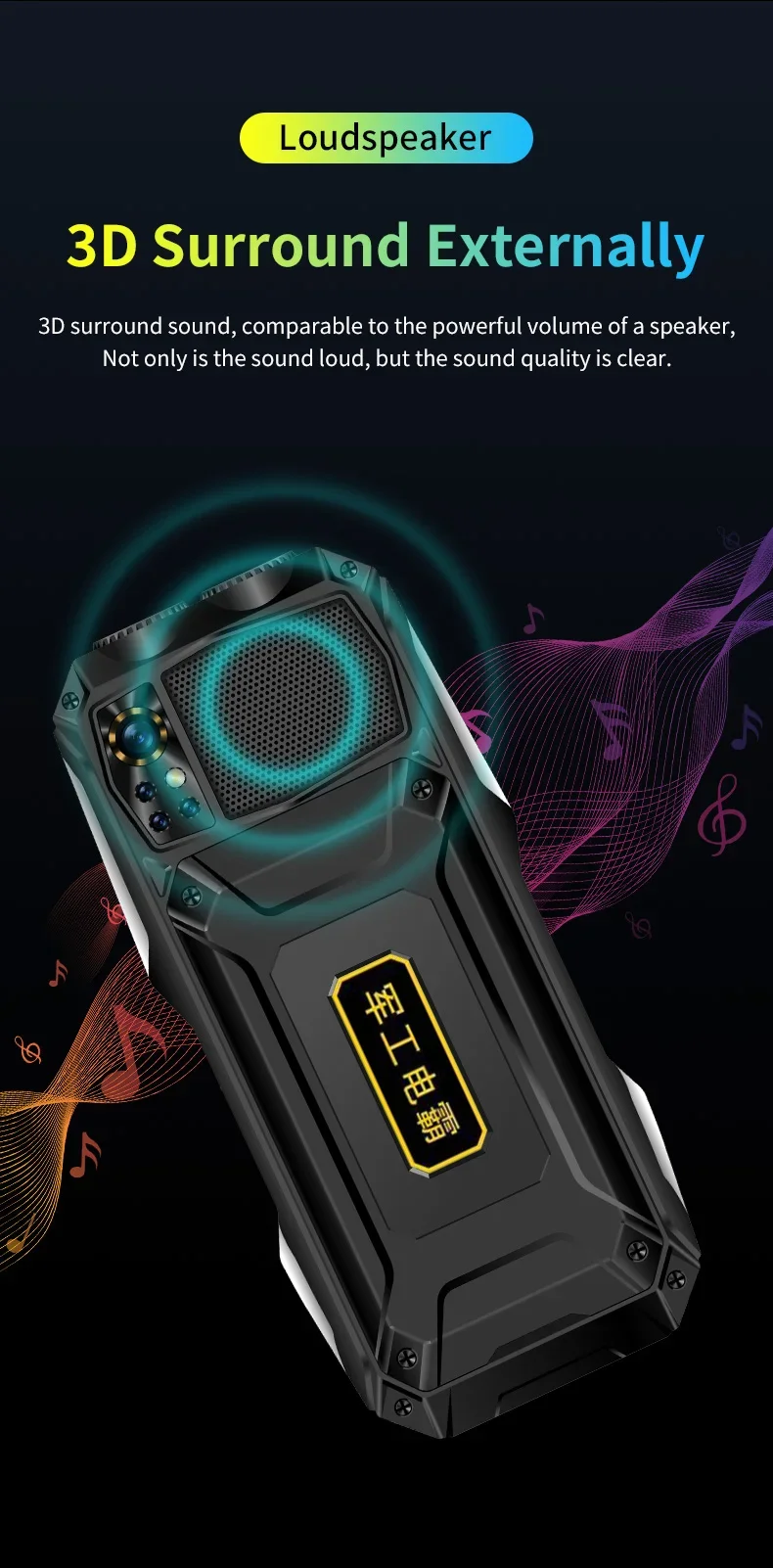 YEEMI Q9 GSM 2G&4G Network Mobile Phone 2G 4SIM 4G 2SIM Cards Rugged Bar Cellphone 3.5“ HD Display Big Battery Loud Sound Phone
