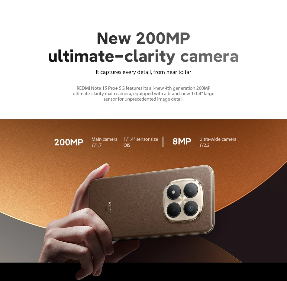 Xiaomi Mobile Phones Redmi Note 15 Pro+ 5G Global Version Snapdragon® 7s Gen 4 NFC 6.83' CrystalRes AMOLED Display 6500mAh