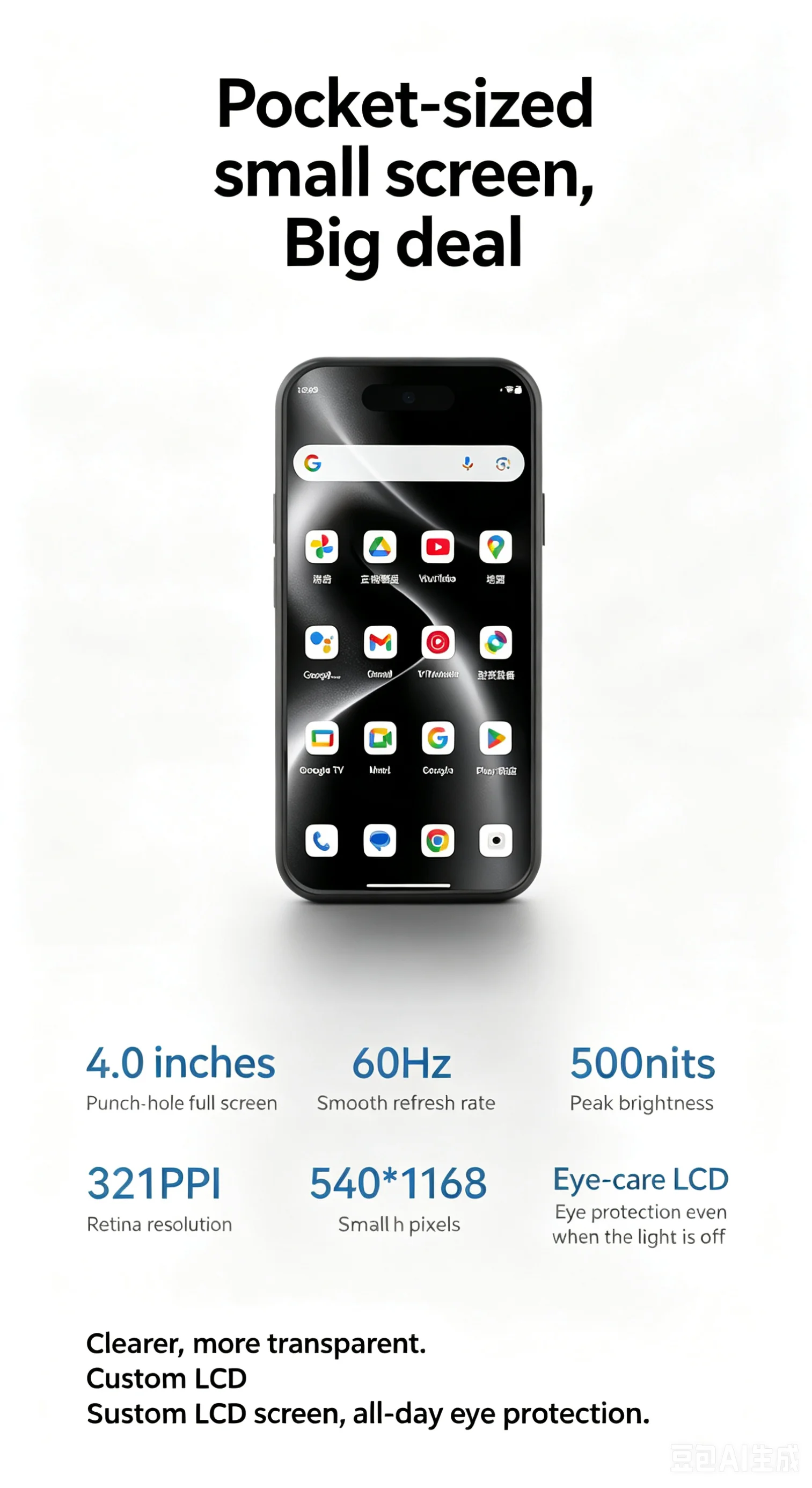 Bluefox NX1 Mini Smartphone Android 15 4.0" Display Dual SIM Standby Dual Small Phone