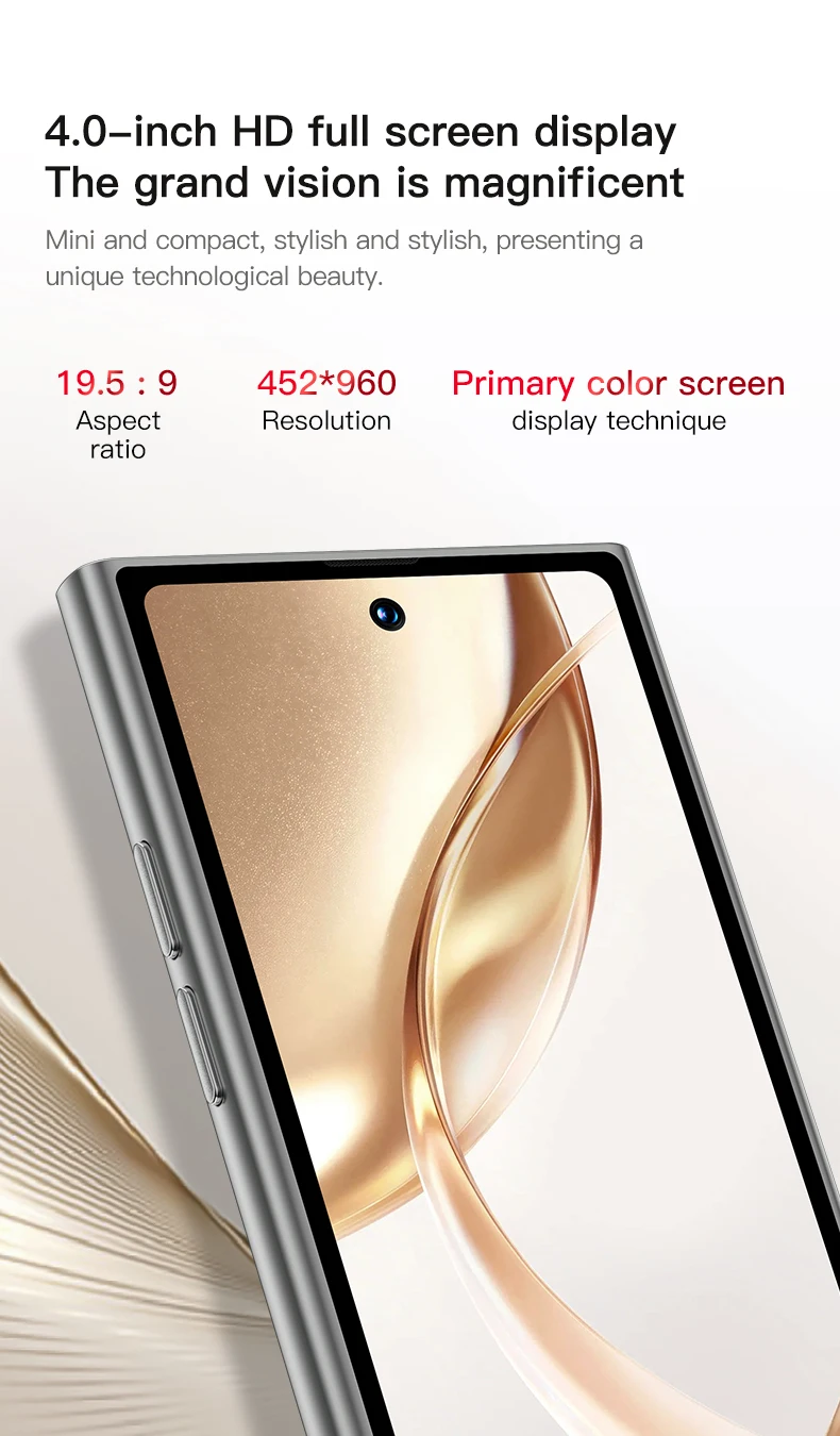 ONEMYTH S26 Pro 4G Mini Smartphone 4.0' 3GB+64GB Dual SIM 2000mAh Face Unlock Small Pocket Phone for Student Elderly Backup Phon