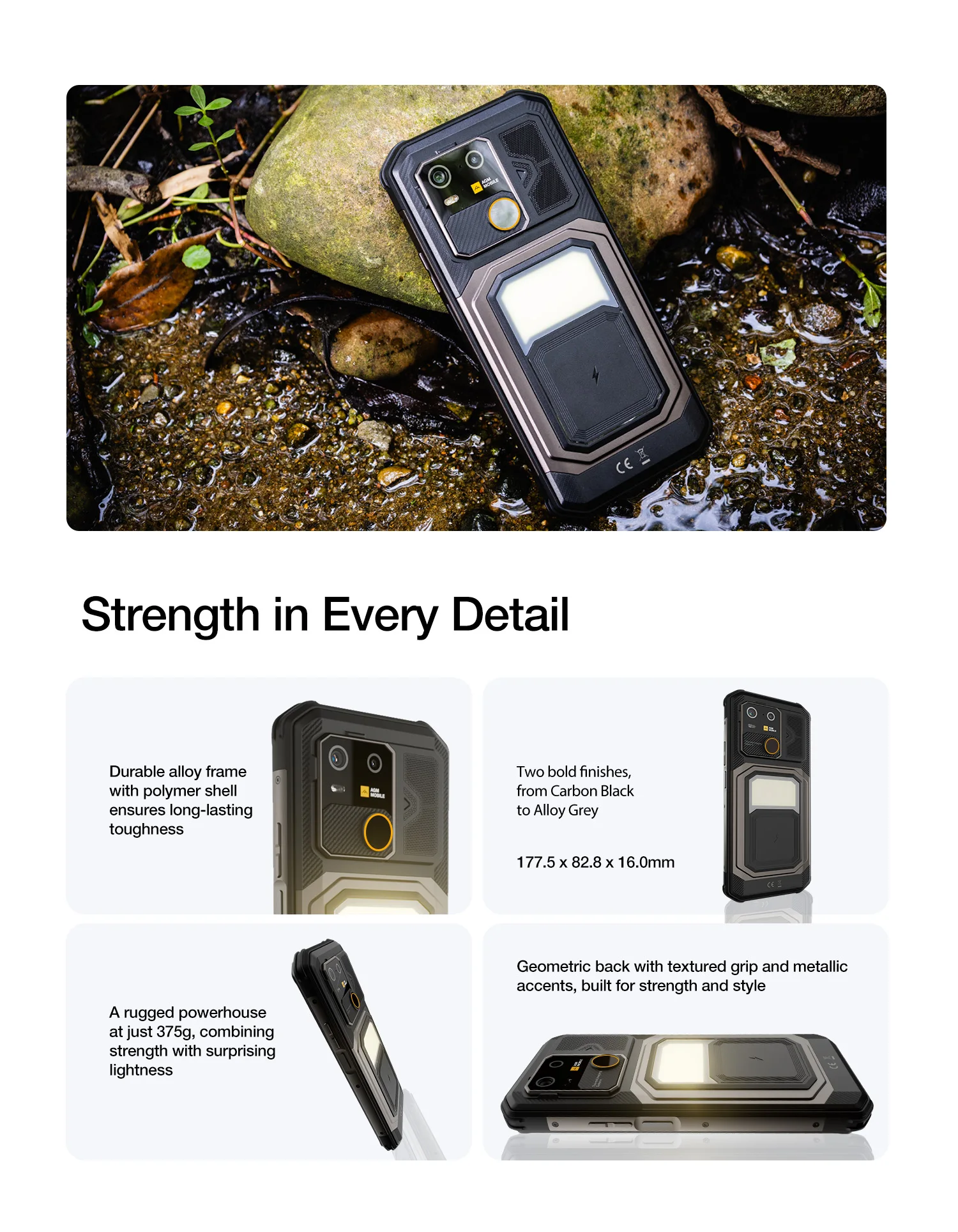 AGM G3 5G Rugged Phone 24GB(12+12) 512GB Wireless Charging 10000mAh Phone 6.72' 120Hz Dimensity 7300 Android15 Camping Light