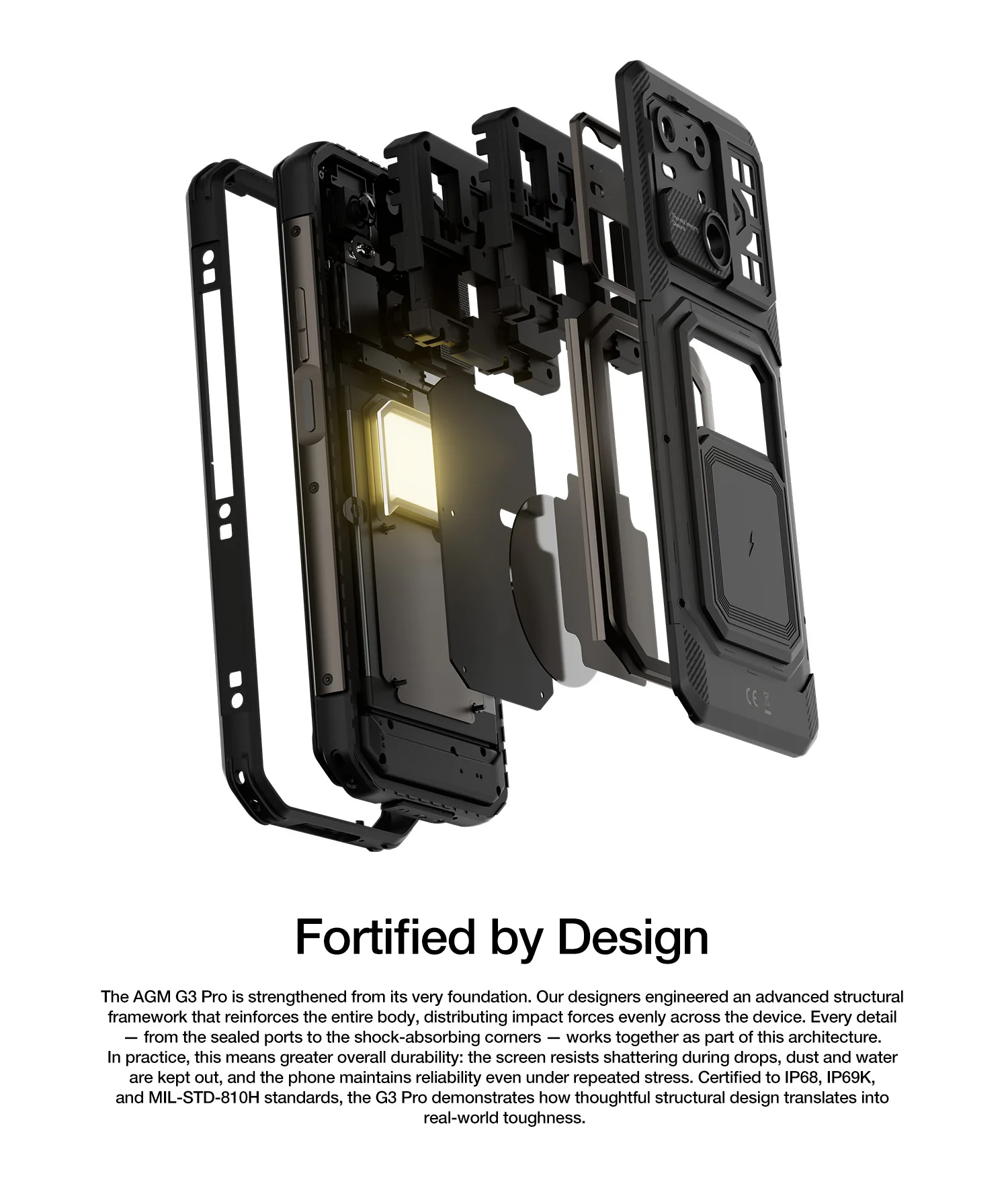 AGM G3 5G Rugged Phone 24GB(12+12) 512GB Wireless Charging 10000mAh Phone 6.72' 120Hz Dimensity 7300 Android15 Camping Light
