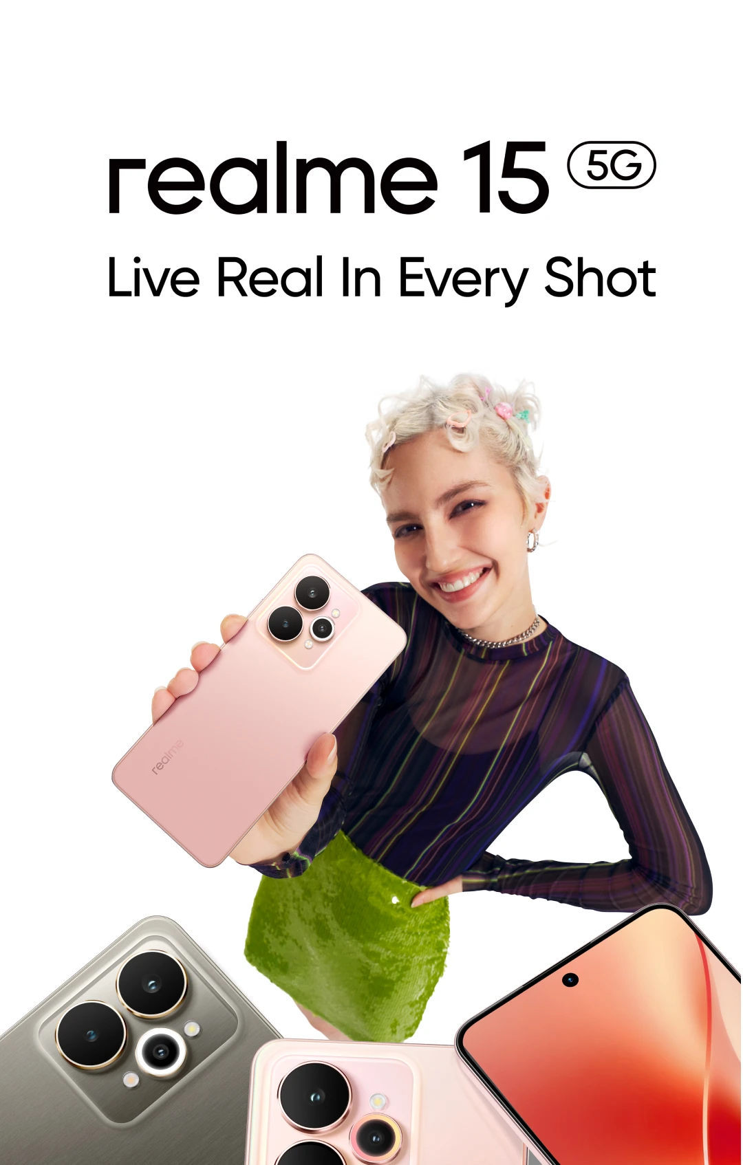 [World Premiere] realme 15 5G Smartphone Dimensity 7300+ 5G Chipset 6.77" 144Hz AMOLED Display NFC