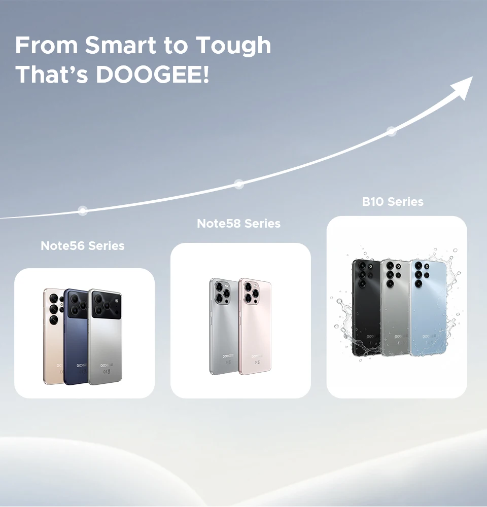 World Premiere DOOGEE B10 Pro Smartphone 64GB+256GB 6.63” FHD 120Hz Display IP68 / IP69K Helio G100 7600mAh Battery Android 16