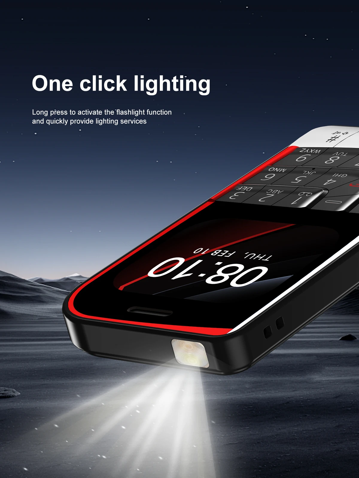 SERVO V10 2 SIM Card Small Mobile Phone Speed Dial Blacklist Flashlight Magic Voice 2.01" Display 2G GSM Button Cellphone Type-C