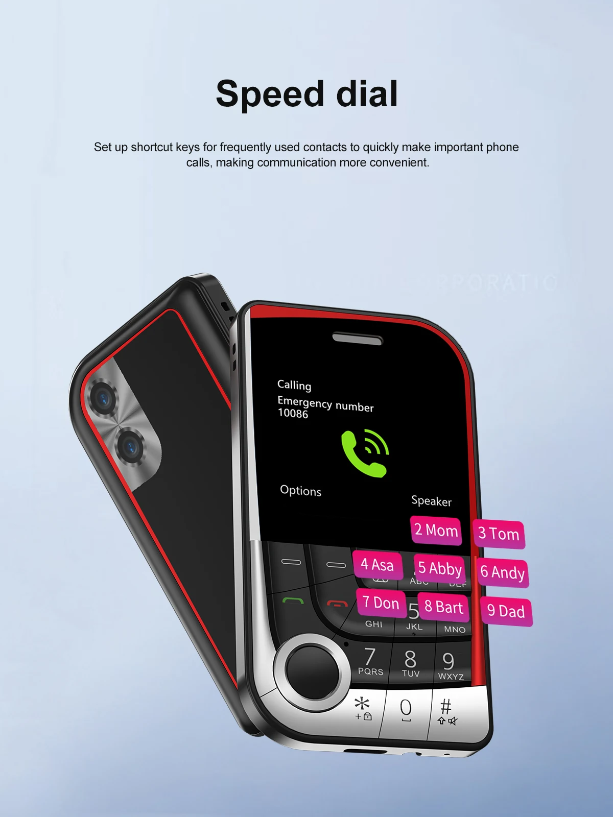 SERVO V10 2 SIM Card Small Mobile Phone Speed Dial Blacklist Flashlight Magic Voice 2.01" Display 2G GSM Button Cellphone Type-C