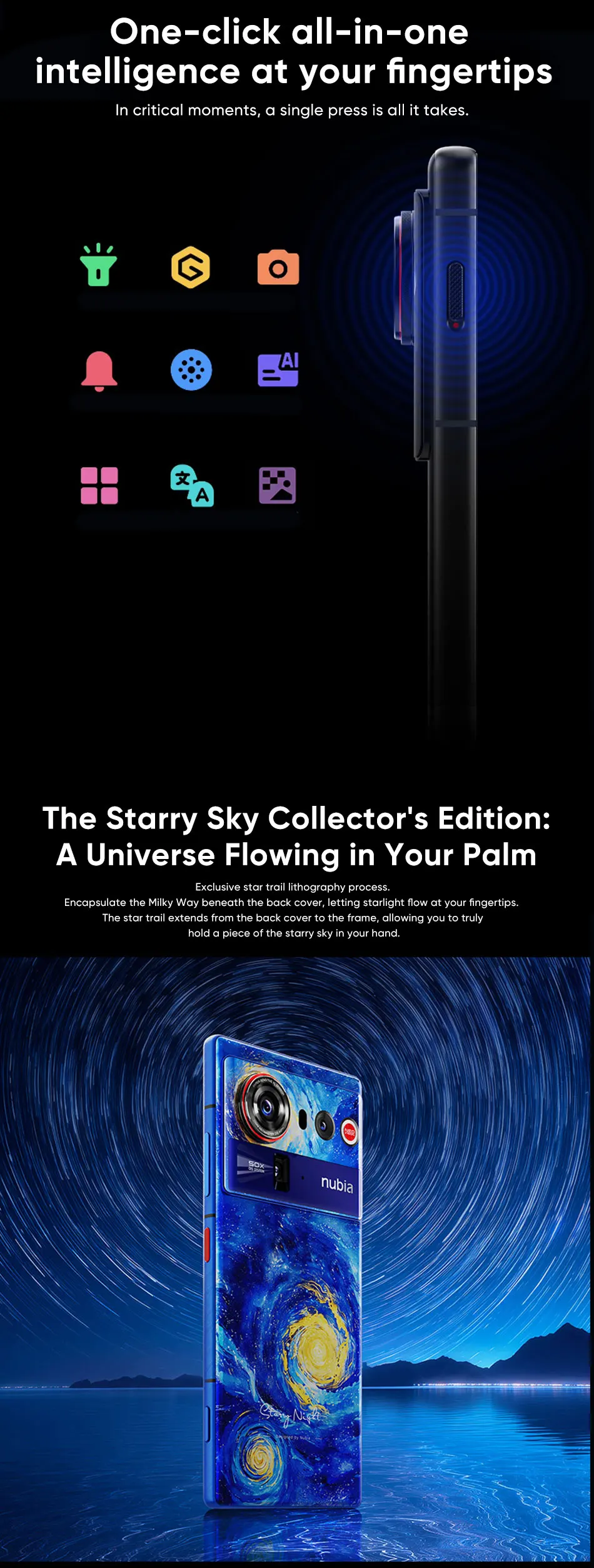nubia Z80 Ultra 5G Smartphone Global Version Snapdragon 8 Elite Gen 5 6.85'' 144Hz OLED Display 7200mAh 80W Fast Charging 64Mp