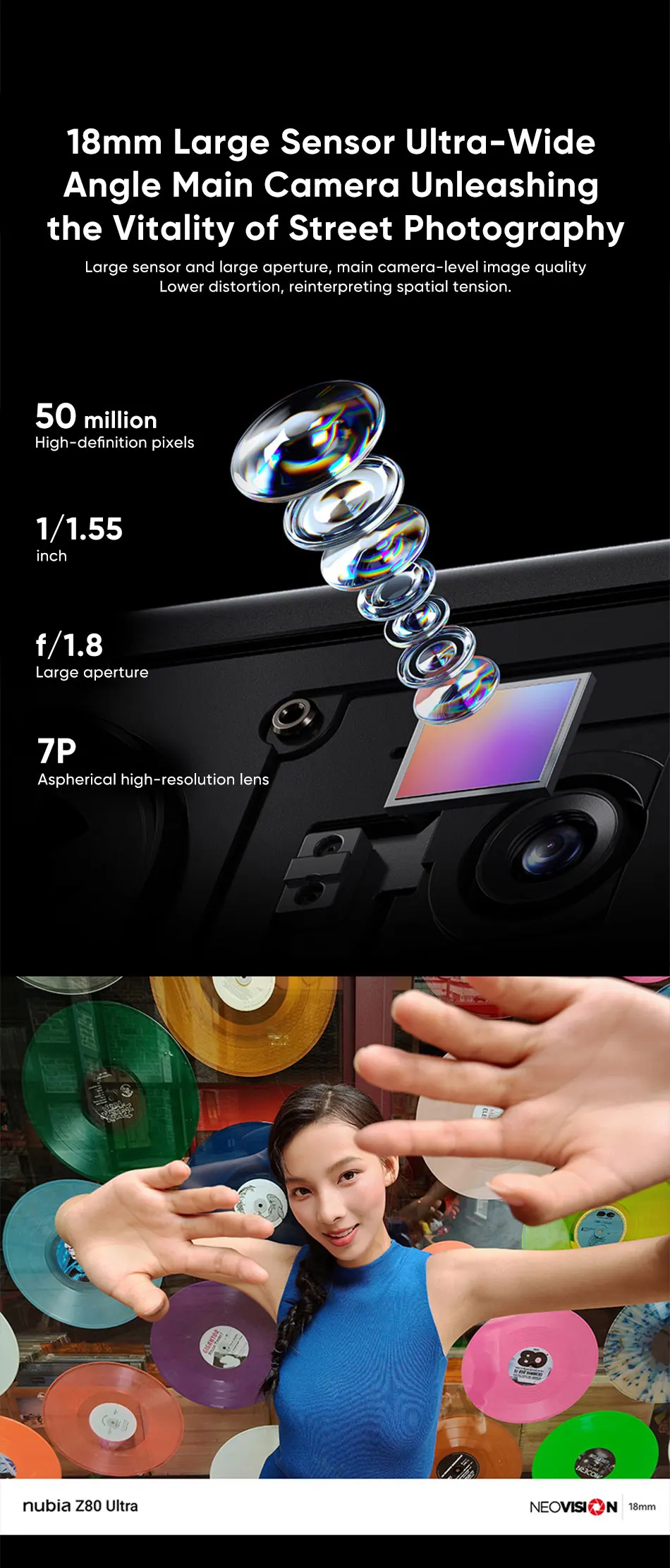 nubia Z80 Ultra 5G Smartphone Global Version Snapdragon 8 Elite Gen 5 6.85'' 144Hz OLED Display 7200mAh 80W Fast Charging 64Mp
