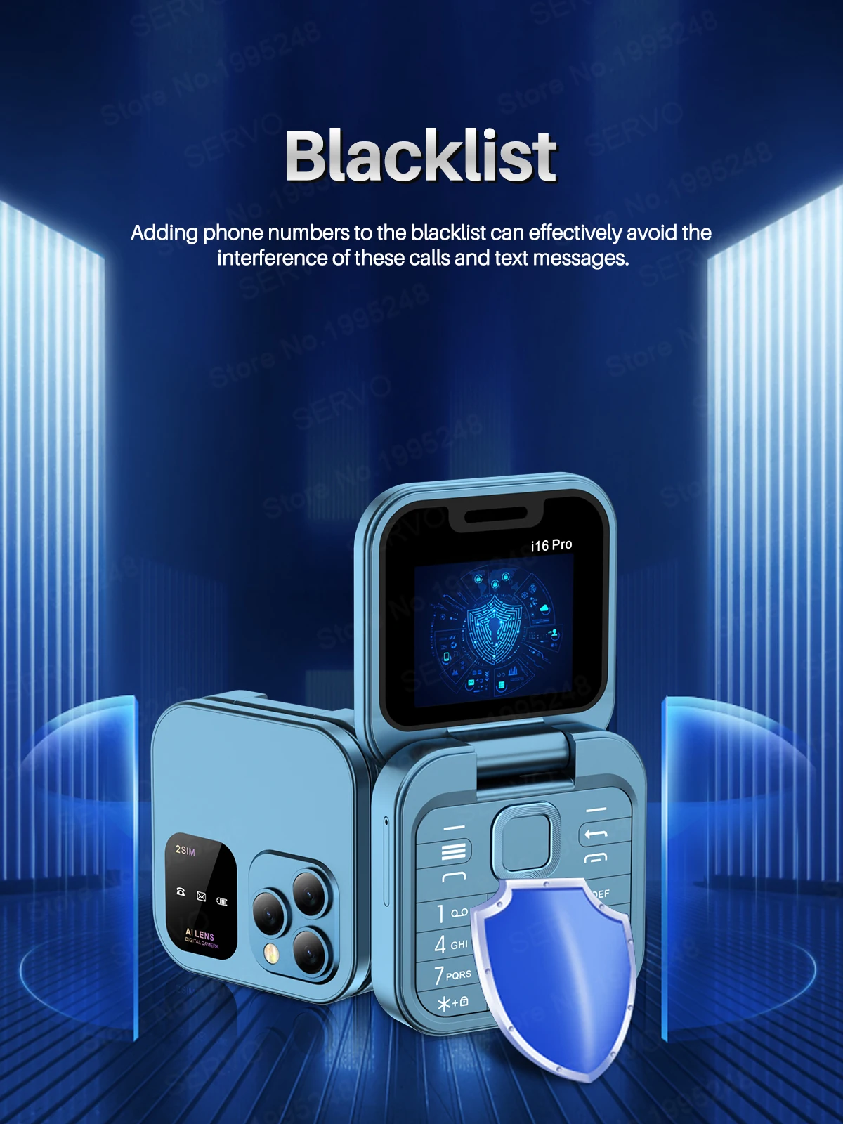 SERVO I16PRO 2G GSM Dual SIM Flip Mini Mobile Phone Auto Call Record Speed Dial Magic Voice FM Radio Small Fold Telephone Type-C