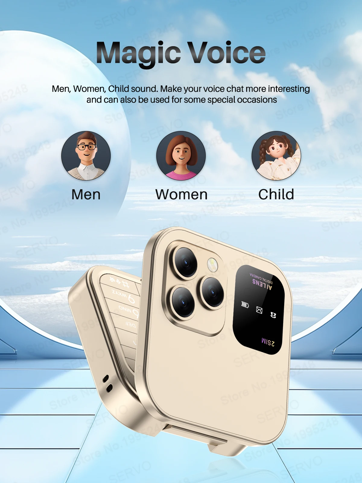 SERVO I16PRO 2G GSM Dual SIM Flip Mini Mobile Phone Auto Call Record Speed Dial Magic Voice FM Radio Small Fold Telephone Type-C