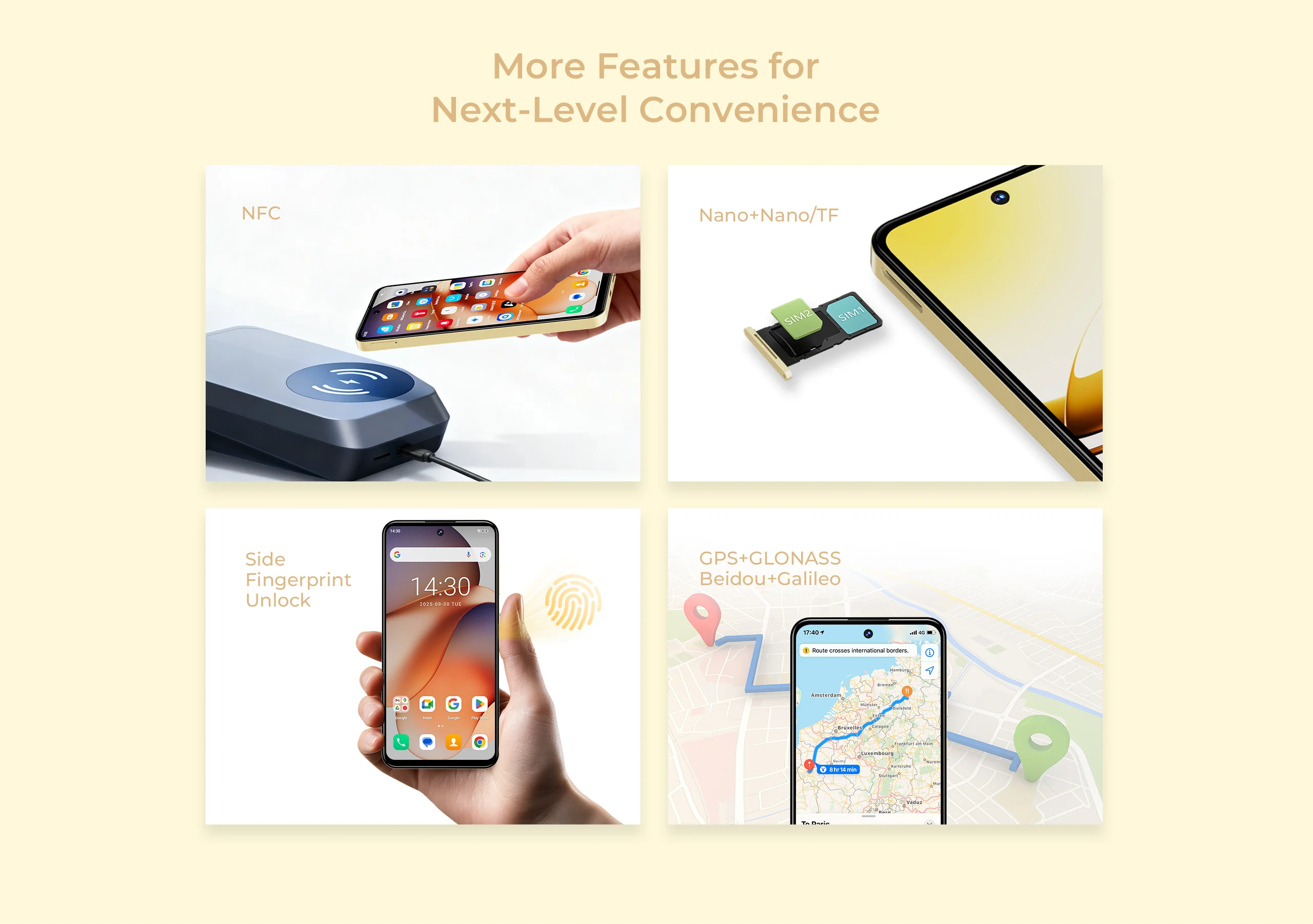 OUKITEL C68 Plus 6000mAh Smartphone, 24(6+18)GB+256GB, 7.2"+1.81" Dual Display 120H Mobile Phone 64MP Main Camera NFC Cellphone