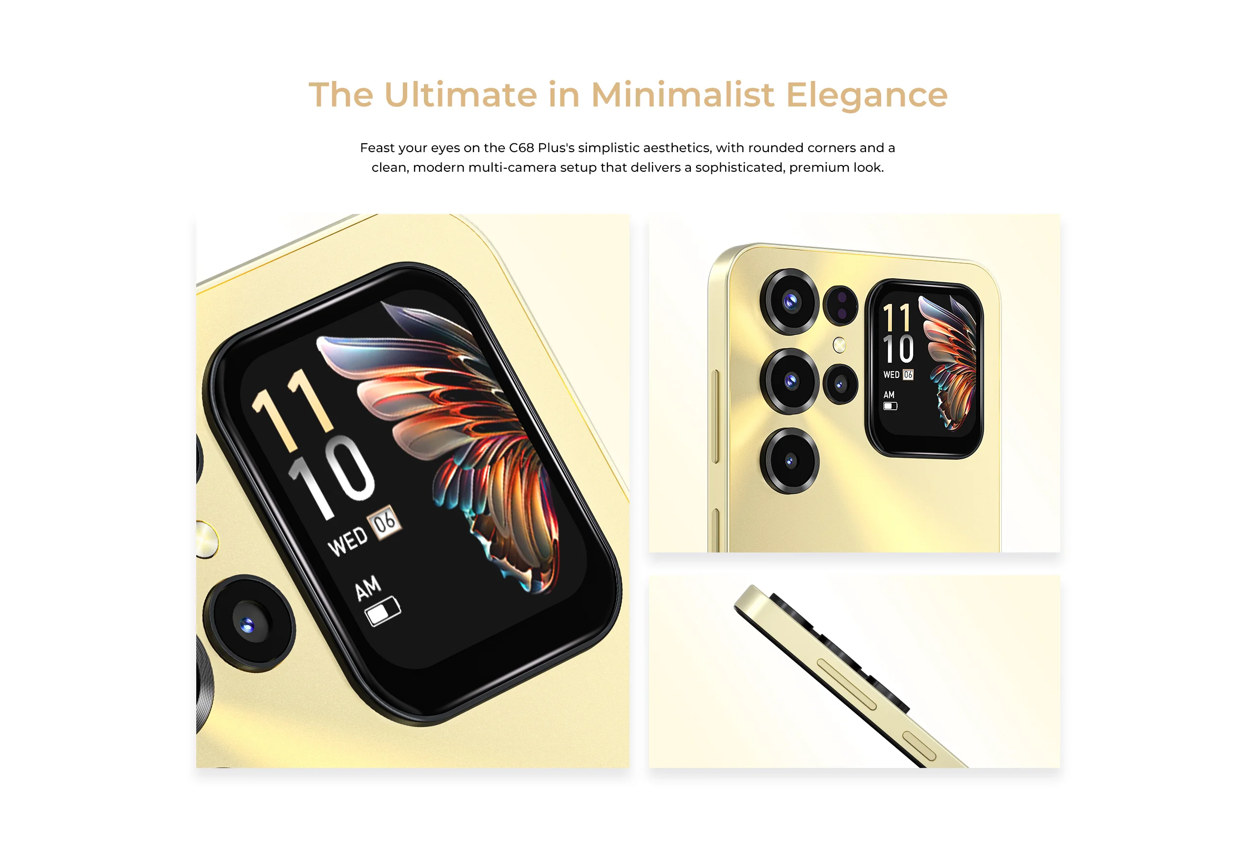 OUKITEL C68 Plus 6000mAh Smartphone, 24(6+18)GB+256GB, 7.2"+1.81" Dual Display 120H Mobile Phone 64MP Main Camera NFC Cellphone