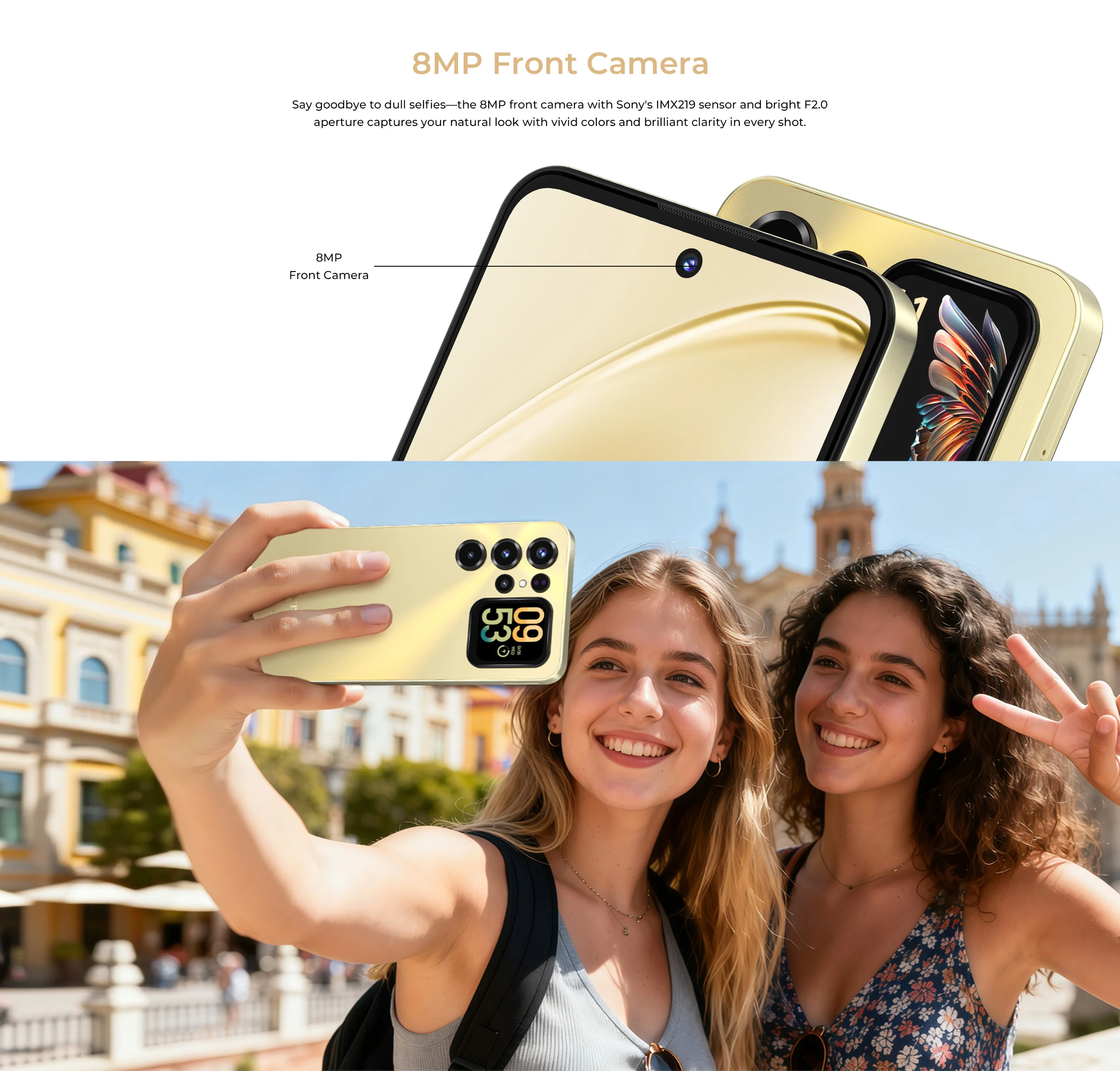 OUKITEL C68 Plus 6000mAh Smartphone, 24(6+18)GB+256GB, 7.2"+1.81" Dual Display 120H Mobile Phone 64MP Main Camera NFC Cellphone