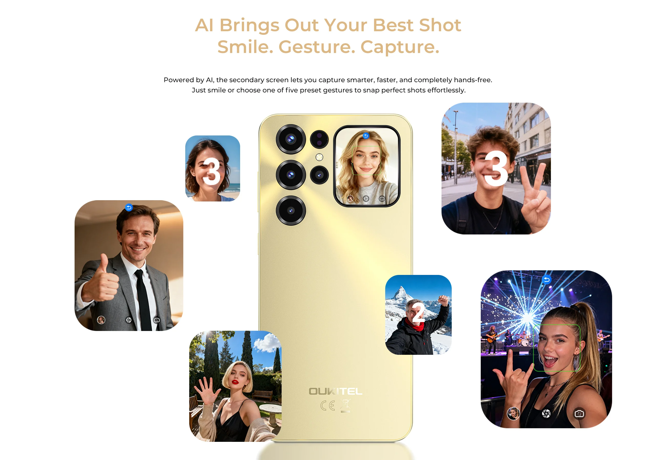 OUKITEL C68 Plus 6000mAh Smartphone, 24(6+18)GB+256GB, 7.2"+1.81" Dual Display 120H Mobile Phone 64MP Main Camera NFC Cellphone