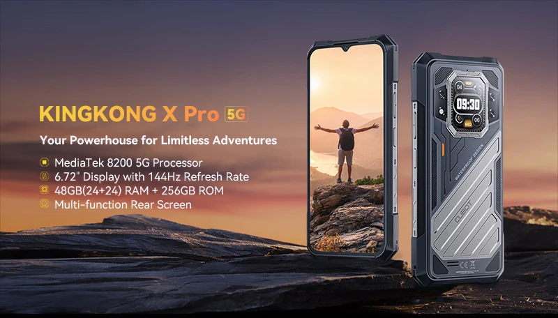 [World Premiere] CUBOT KINGKONG X PRO, Rugged Smartphone 5G, Dimensity 8200, 4nm, 3.1GHz, 144Hz 6.72" Screen, 10200mAh, 24+256GB