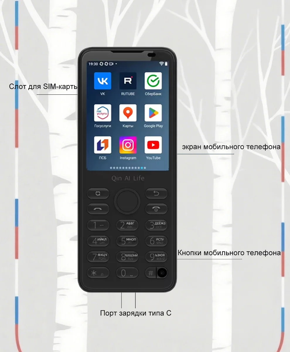 Qin F21 Pro Support Google RAM3GB/4GB Rom 32GB/64GB Touch Screen 2.8inch Android11 MTK6761