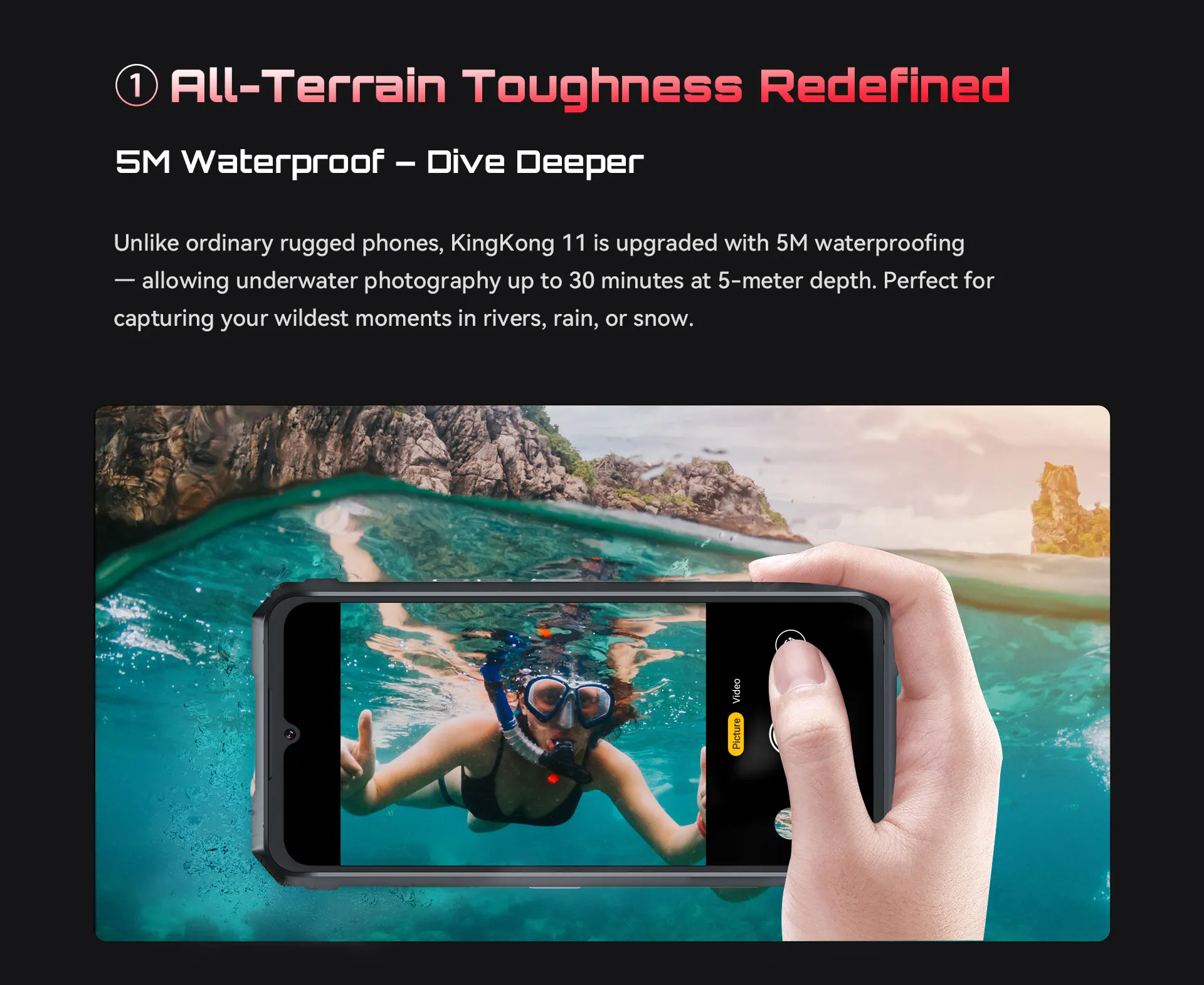 Cubot Kingkong 11 Rugged Phone Dimensity 7025 5G 1.45" Rear Display 10200mAh Battery 33W 16GB RAM+256GB ROM 108MP Camera NFC