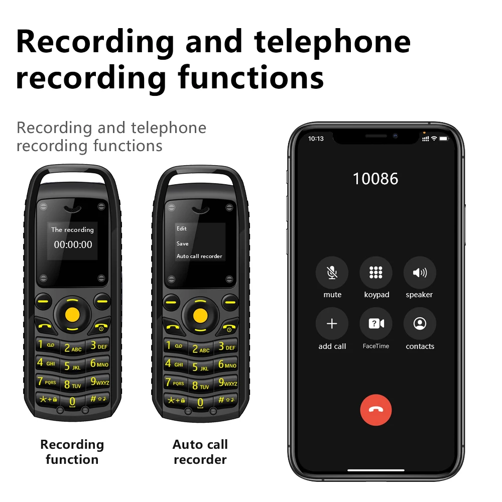SERVO Mini Mobile Phone 2 SIM Cards Magic Voice Bluetooth Dialing Blacklist Low Radiation Smallest Button Cellphones Four Colors