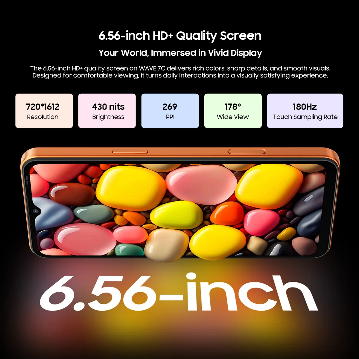 Blackview WAVE 7C Smartphone, 16GB(4+12 Expand RAM)+64GB/128GB ROM, 6.56" HD+ Display, 5000mAh Large Battery, Android 16, Doke AI 2.0, 1080P Video Recording, Free TPU Protective Case